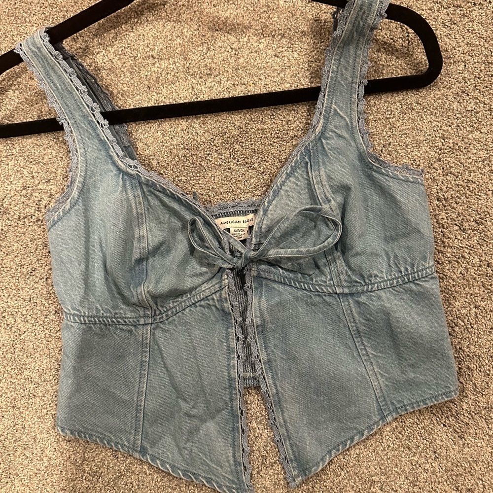 American Eagle Denim Crop Top